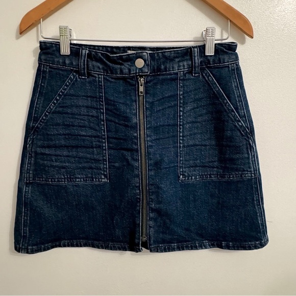 Madewell Dresses & Skirts - Madewell Dark Wash Zip Up Denim Mini Jean Skirt size 27